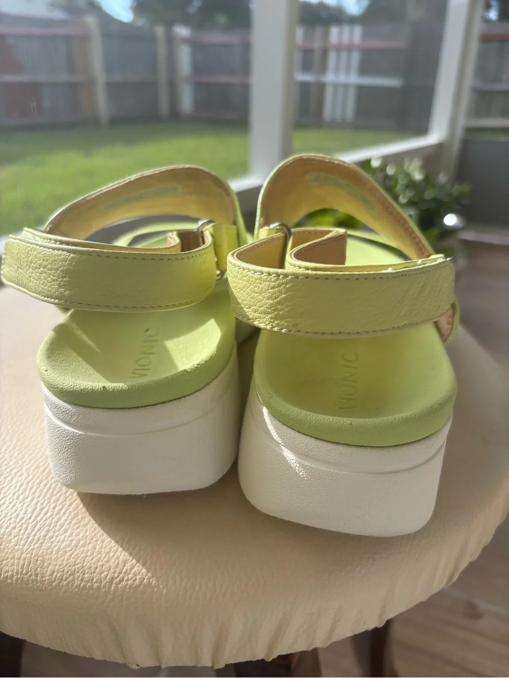 Vionic Lime Green Slide Sandals